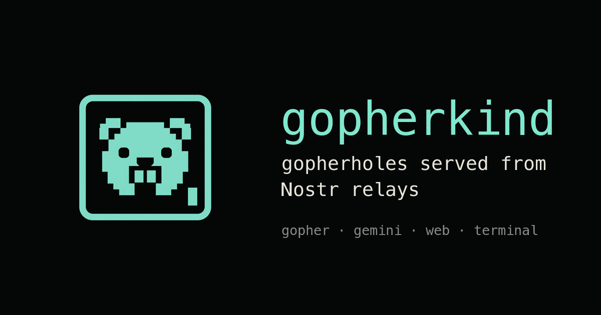 Cover image for I put Gopher on Nostr. Now every npub is a gopherhole